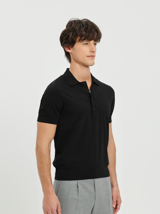 callisto黑色进口三醋酸匹马棉混纺T恤 商品图3