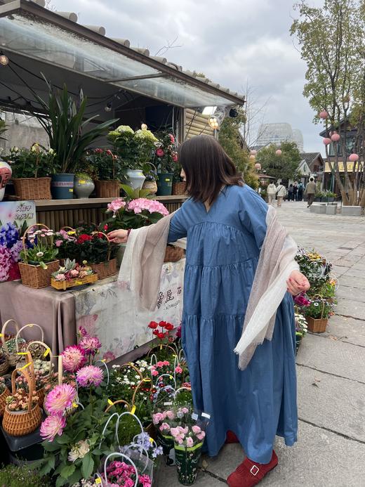 【群内福利】【纯棉V领连衣裙】上好棉料，柔软舒适、亲肤不易静电 干爽透气、不易缩水 纯棉面料立体剪裁抽皱 商品图8