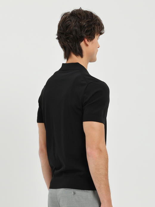 callisto黑色进口三醋酸匹马棉混纺T恤 商品图4