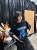 巴黎*家 |张柏芝同款 哥特铁塔蓝色闪电印花复古街头水洗阔版男女宽松圆领短袖 商品缩略图3