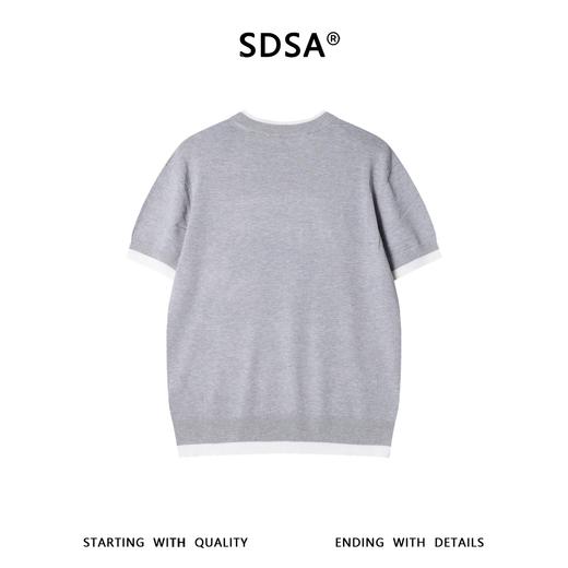 SDSA男装2026新款轻奢基础款撞色设计针织圆领短袖T恤百搭休闲 商品图4