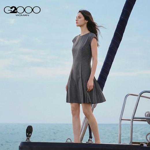 G2000女装SS26商场新款【三防科技/收腰伞裙】气质通勤连衣裙61231210 商品图1