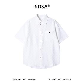 SDSA男装2026新款高贵轻奢简约显瘦竖纹提花短袖衬衫百搭时尚上衣