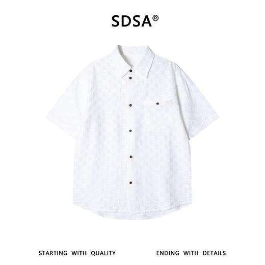 SDSA男装2026新款高贵轻奢简约显瘦竖纹提花短袖衬衫百搭时尚上衣 商品图0