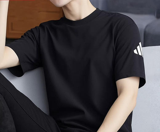 XY｜阿迪达斯T恤男夏季上衣圆领篮球宽松运动体恤休闲美式短袖JF3615 商品图3