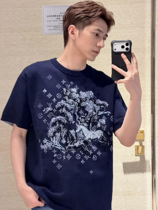 驴家 26ss刺绣字母标识提花针织T恤 商品图2