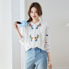 刺绣长袖全棉衬衫，轻奢减龄好看镂空立领上衣CC6223 商品缩略图2