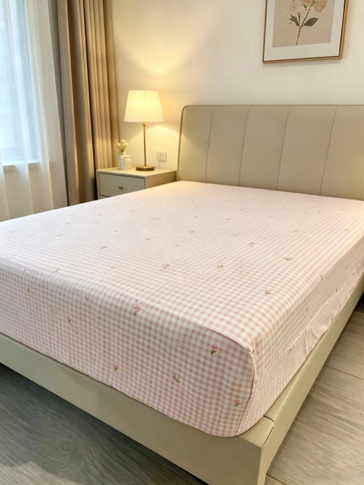 松植屋全棉高密床笠保护套席梦思床垫防尘罩床罩四季可用适合床垫高度20-30cm 商品图4