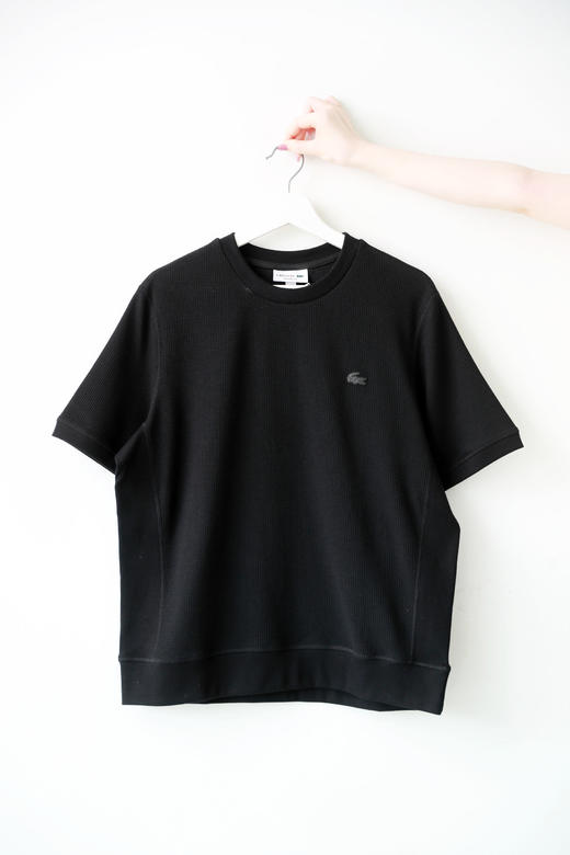 华夫格圆领tee，松弛感半袖儿。罗纹锁边双股明线衍缝t恤E041188 商品图10