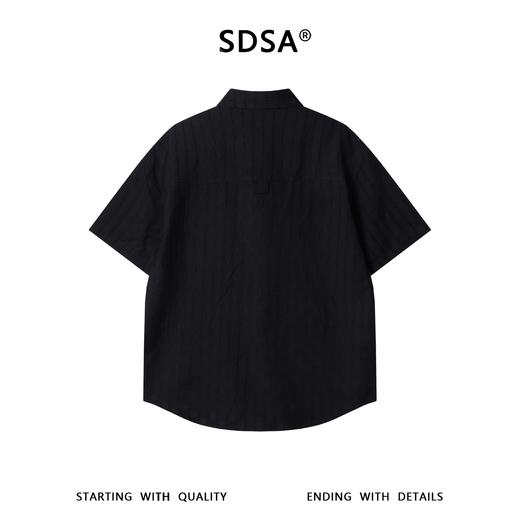 SDSA男装2026新款高贵轻奢简约显瘦竖纹提花短袖衬衫百搭时尚上衣 商品图1