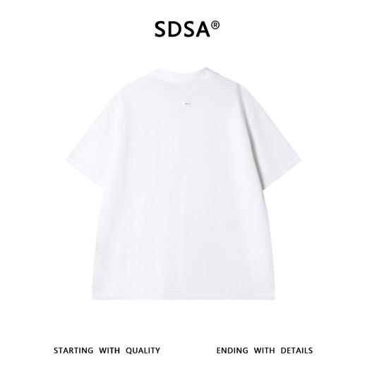 SDSA男装2026新款高贵轻奢简约时尚纯色小V翻领短袖T恤宽松休闲 商品图4