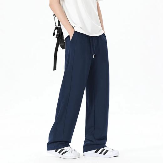 宽松显瘦弯刀裤春夏空气层男士松紧腰纯色长裤休闲裤！ 商品图0