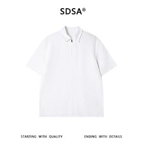 SDSA男装2026新款高贵轻奢半拉链翻领短袖Polo衫宽松休闲上衣