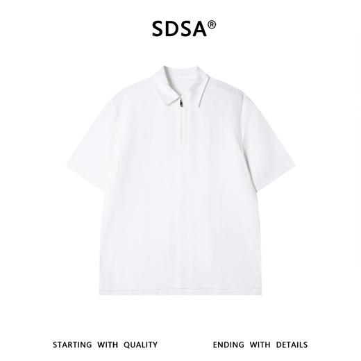 SDSA男装2026新款高贵轻奢半拉链翻领短袖Polo衫宽松休闲上衣 商品图0