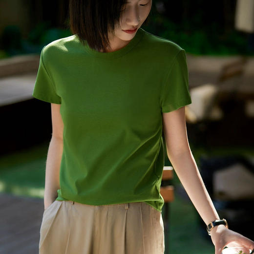 【夏日牛油果绿T恤】230g精梳棉材质 宽松廓形版型藏肉好穿 商品图2