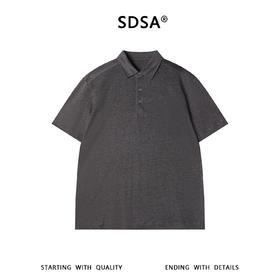 SDSA男装2026新款高贵轻奢肌理感翻领短袖Polo衫宽松重磅休闲上衣