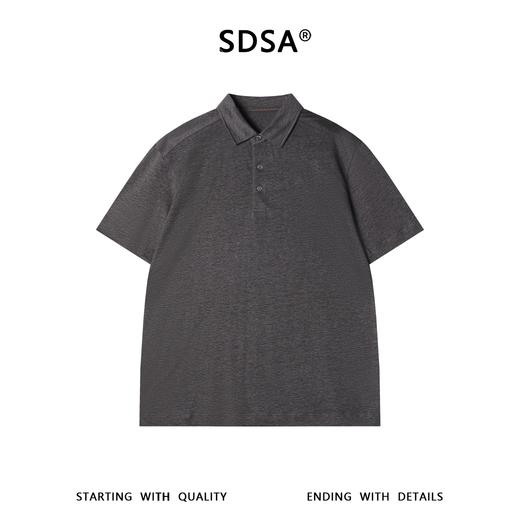 SDSA男装2026新款高贵轻奢肌理感翻领短袖Polo衫宽松重磅休闲上衣 商品图0