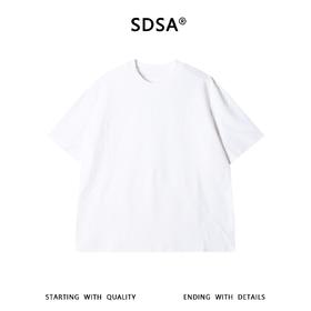 SDSA男装2026新款高贵轻奢简约时尚磨毛纯色圆领短袖T恤休闲百搭