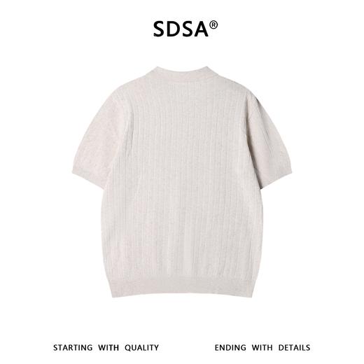 SDSA男装2026新款高贵轻奢老钱风简约半拉链翻领短袖T恤百搭休闲 商品图4