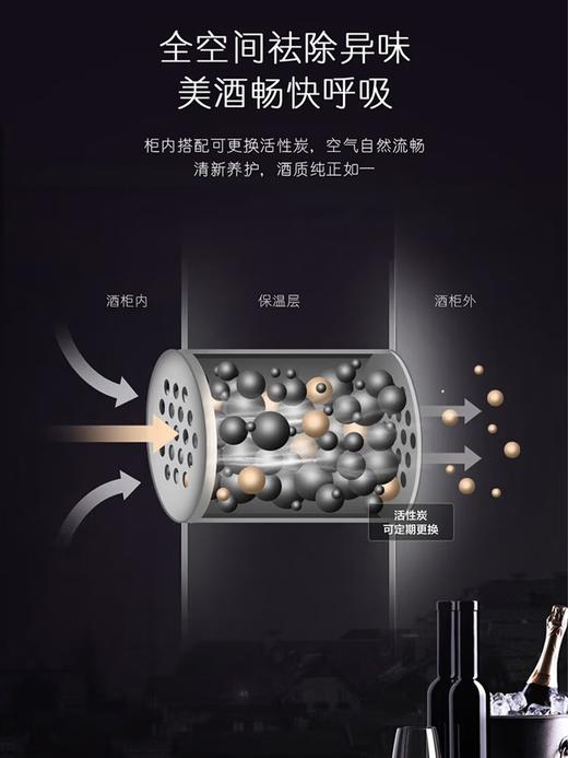 卡萨帝（Casarte）恒温酒柜零嵌入式红酒柜大容量风冷无霜恒温恒湿柜家用别墅办公室超薄款茶叶冷藏葡萄酒柜雪茄柜 曜石黑|自由嵌入|全域保湿|温湿精控 450升 商品图5