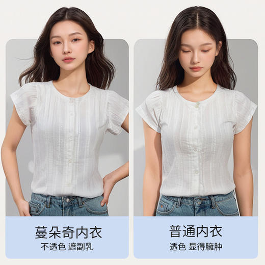 粉底液内衣！穿白T都不透！蔓朵奇 山茶花精油粉底液背心女士文胸内衣 轻薄透气 无痕宽肩带/细肩带 商品图3