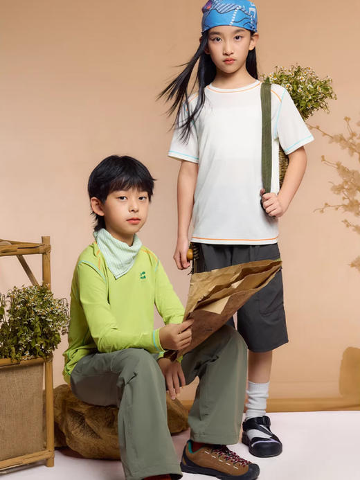 【儿童服饰团】【短袖T恤】【出汗秒干 高弹抗皱 撞色棉感短袖】【遇水“生花” 单向导汗 丝滑软糯 插画T恤】 商品图5