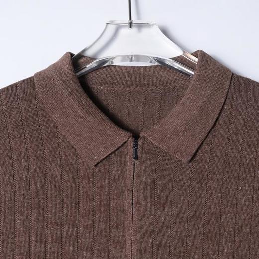 SDSA男装2026新款高贵轻奢老钱风简约半拉链翻领短袖T恤百搭休闲 商品图1