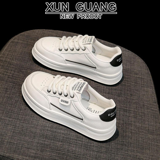 头层牛皮真皮小白鞋平底板鞋新款休闲鞋女款运动鞋11111 商品图1