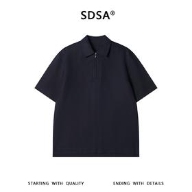 SDSA男装2026新款高贵轻奢半拉链翻领短袖Polo衫宽松休闲上衣