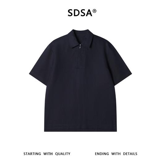 SDSA男装2026新款高贵轻奢半拉链翻领短袖Polo衫宽松休闲上衣 商品图0