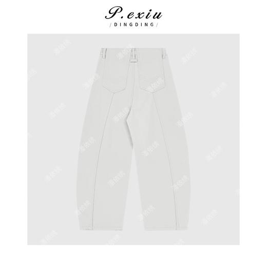 04-4潘依绣丁丁宠粉100%棉立体剪裁百搭显瘦弯刀牛仔休闲裤D67037 商品图2