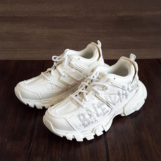 【95新】Balenciaga巴黎世家白色涂鸦Track Nail Polish运动鞋老爹鞋 36码 女士090426JJ14 商品图0