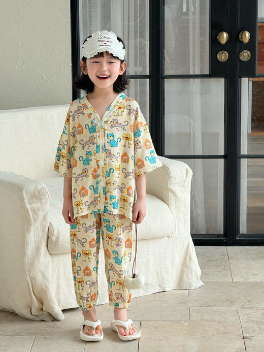 喜林贝尔莱纱绸·涂鸦亲子款家居服yc0420001 商品图5