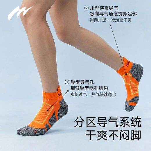 积能迈路士马拉松跑步袜子户外短筒毛巾底防滑减震透气吸汗运动袜 商品图3