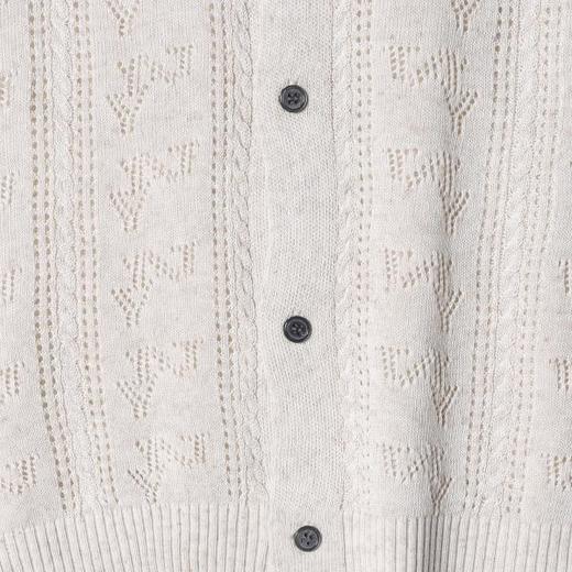 SDSA男装2026新款高贵轻奢复古镂空针织纽扣翻领短袖T恤百搭休闲 商品图3