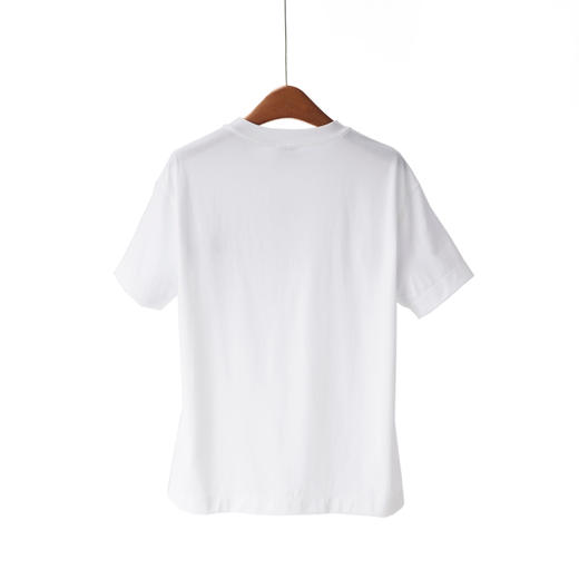 「高货yn」全新升级【铂金会员165/天猫219/差价54】(13111)洛诗琳气质简约长绒棉T恤2026新款口袋镶珠圆领百搭短袖上衣 商品图4