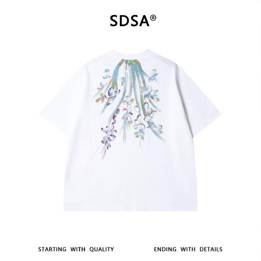 SDSA男装2026新款高贵轻奢国潮手绘花卉圆领短袖T恤百搭时尚上衣 商品图4