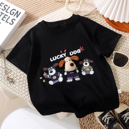 【萌卡玩偶元素！潮流吸睛】夏季新款玩偶潮流短袖韩版休闲萌卡儿童t恤圆领设计时尚休闲。xb 商品图1