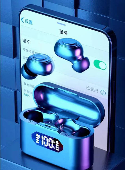 官网同步在售29.9美金！！全新正品 kurdene品牌LED显示触摸操作蓝牙5.3 超长使用6小时 无限蓝牙耳机！ 商品图13