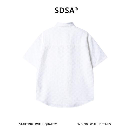 SDSA男装2026新款高贵轻奢简约显瘦竖纹提花短袖衬衫百搭时尚上衣 商品图4