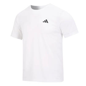 XY｜adidas阿迪达斯白色短袖男装新款跑步休闲上衣透气运动T恤 HR8728