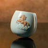 茶器 ｜东道汝窑【汝马·不倒翁杯】天青色，河南非遗，丙午马年生肖主人茶杯，高档送礼陶瓷功夫茶具 商品缩略图1