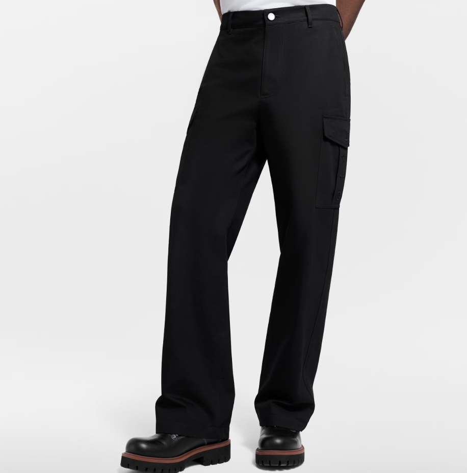 超有型，口袋立体绣花工装长裤