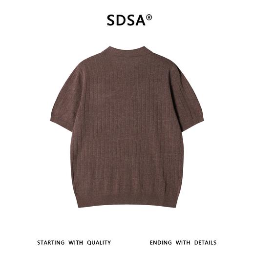 SDSA男装2026新款高贵轻奢老钱风简约半拉链翻领短袖T恤百搭休闲 商品图4