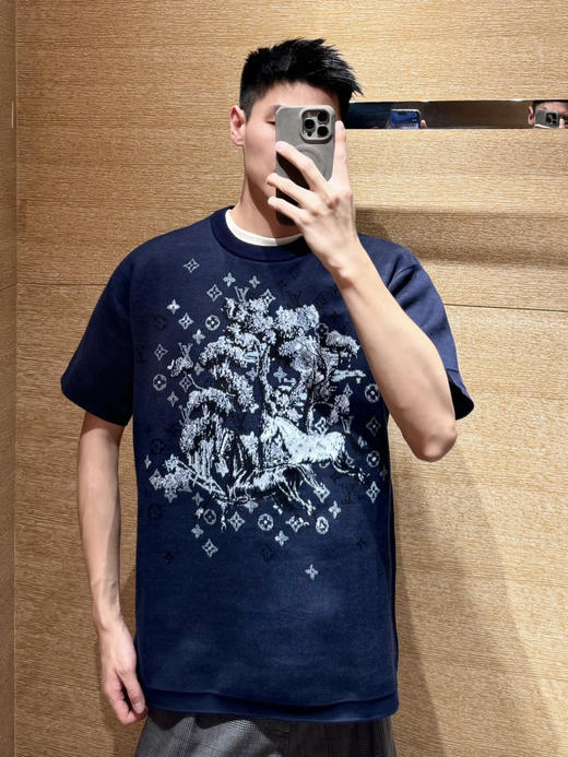 驴家 26ss刺绣字母标识提花针织T恤 商品图3