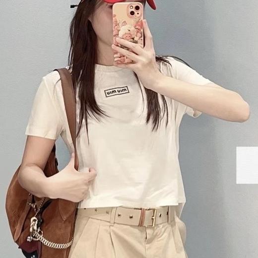 重磅渠道    miu奶油t  短款合身版型  100支长绒棉短袖T恤 商品图3