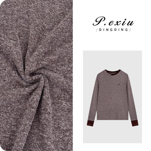 04-4潘依绣丁丁宠粉休闲减龄双面绒面拼接丝绒修身显瘦上衣W-63583 商品图0