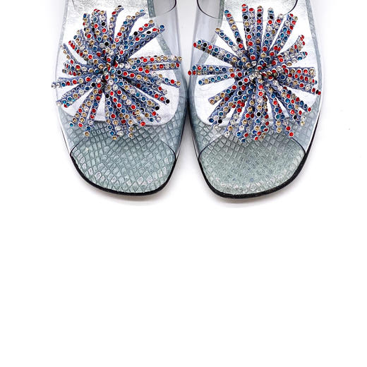 断码特价39码——西班牙原产时尚舒适女款凉拖冰蓝色(公主水晶鞋系列) 商品图6