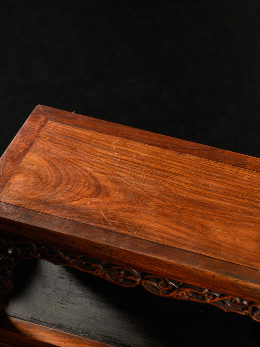 清	黄花梨镶竹丝编四抹门亮格柜摆件 商品图3