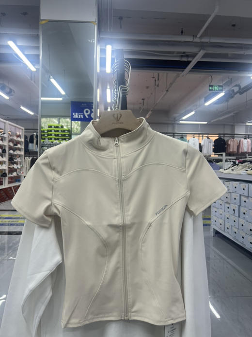 XY｜瑜伽服女紧身t恤运动短袖透气跑步训练普拉提立领拉链健身服86121-2633 商品图0